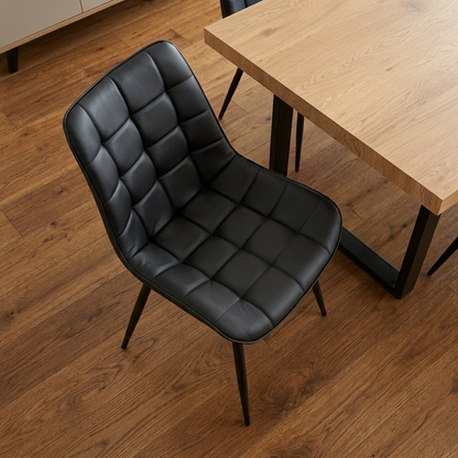 Aurora - Chaise de Salle à Manger - Simili-Cuir Noir