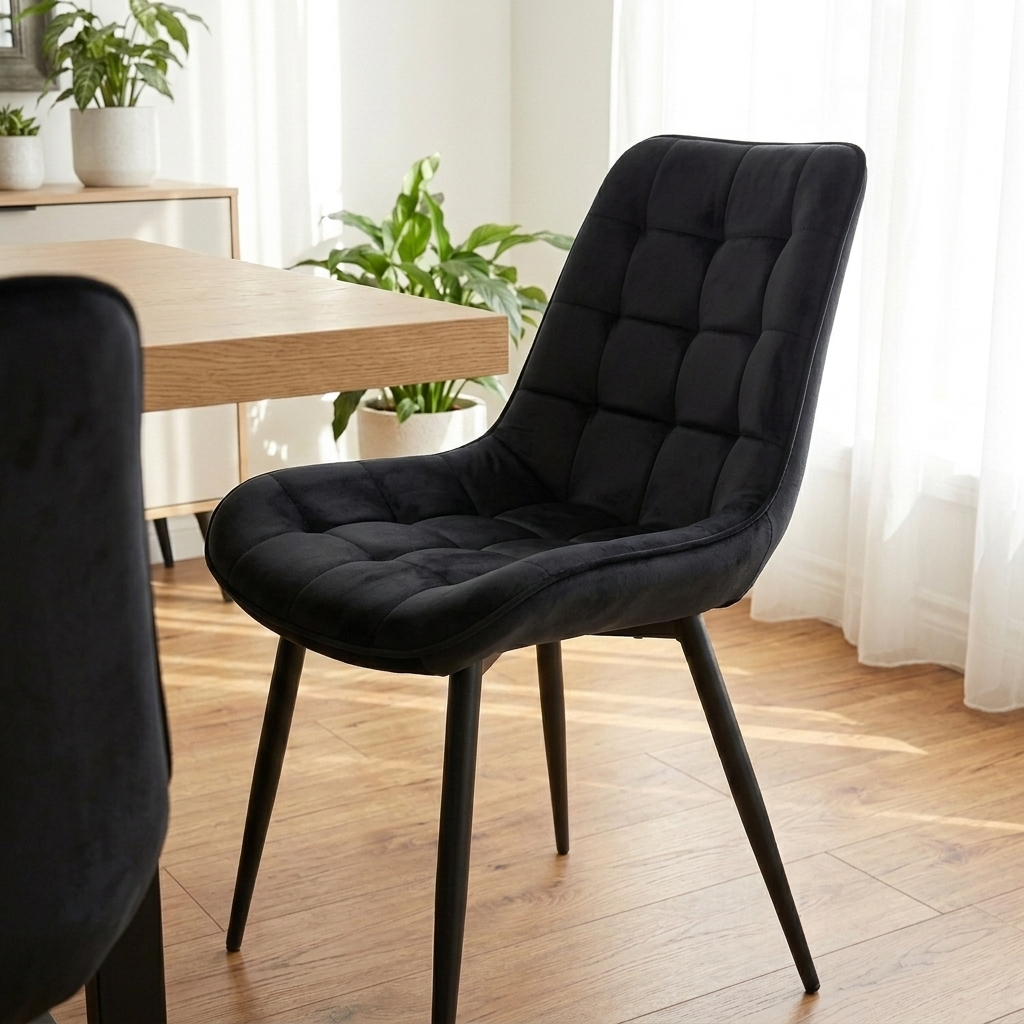 Aurora - Dining Chair - Black Velvet