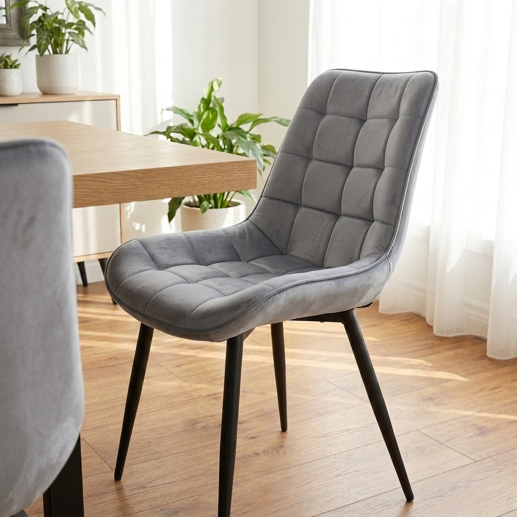 Aurora - Dining Chair - Grey Velvet