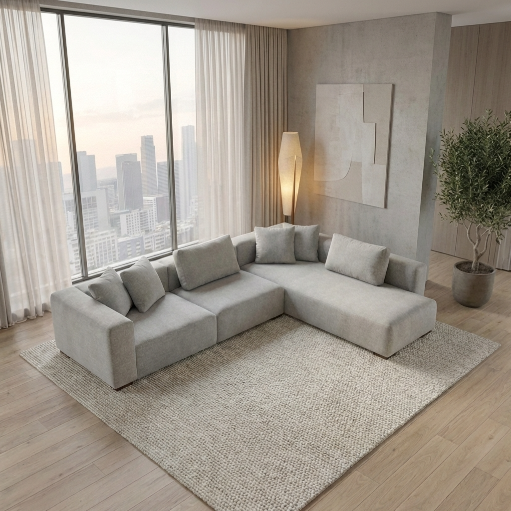 Flex - Sofa Sectionnel Modulaire - Tissu Gris