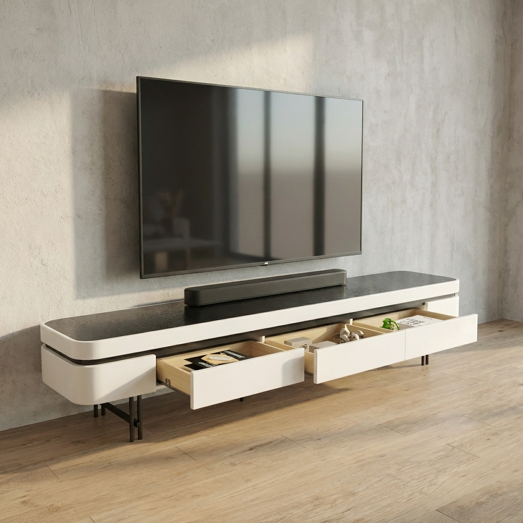 Bram - TV Stand - White - 78 in