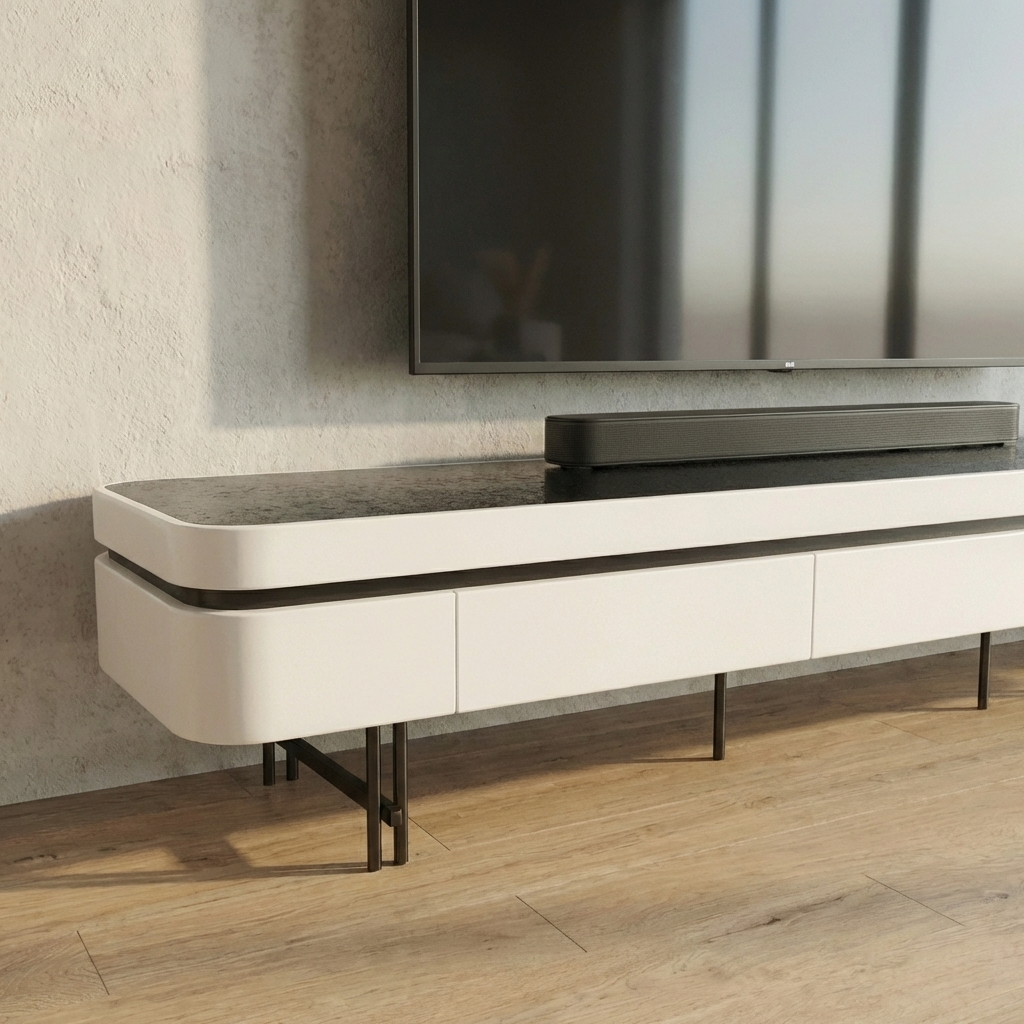 Bram - TV Stand - White - 78 in