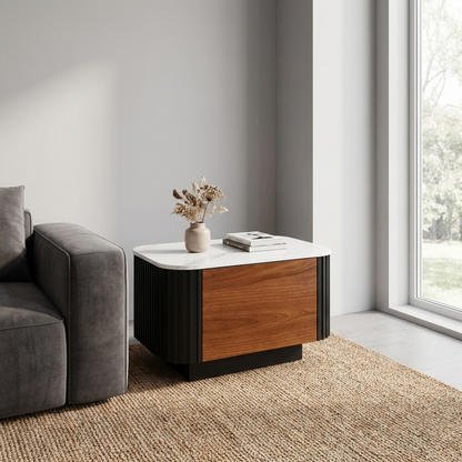 Lucca - End Table - Black and Wood