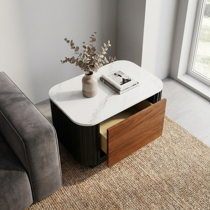 Lucca - End Table - Black and Wood