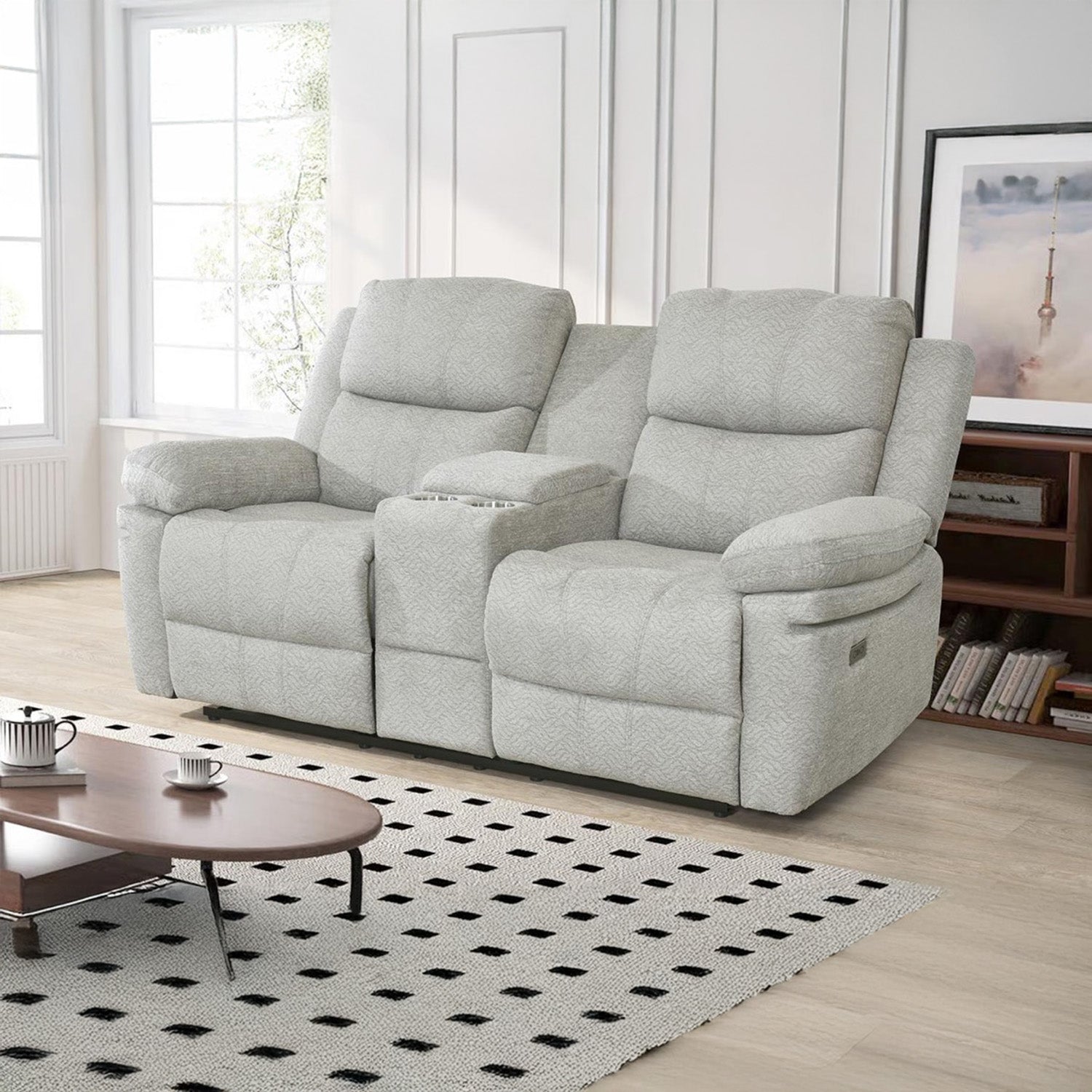 Andre - Motorized Reclining Loveseat - Beige