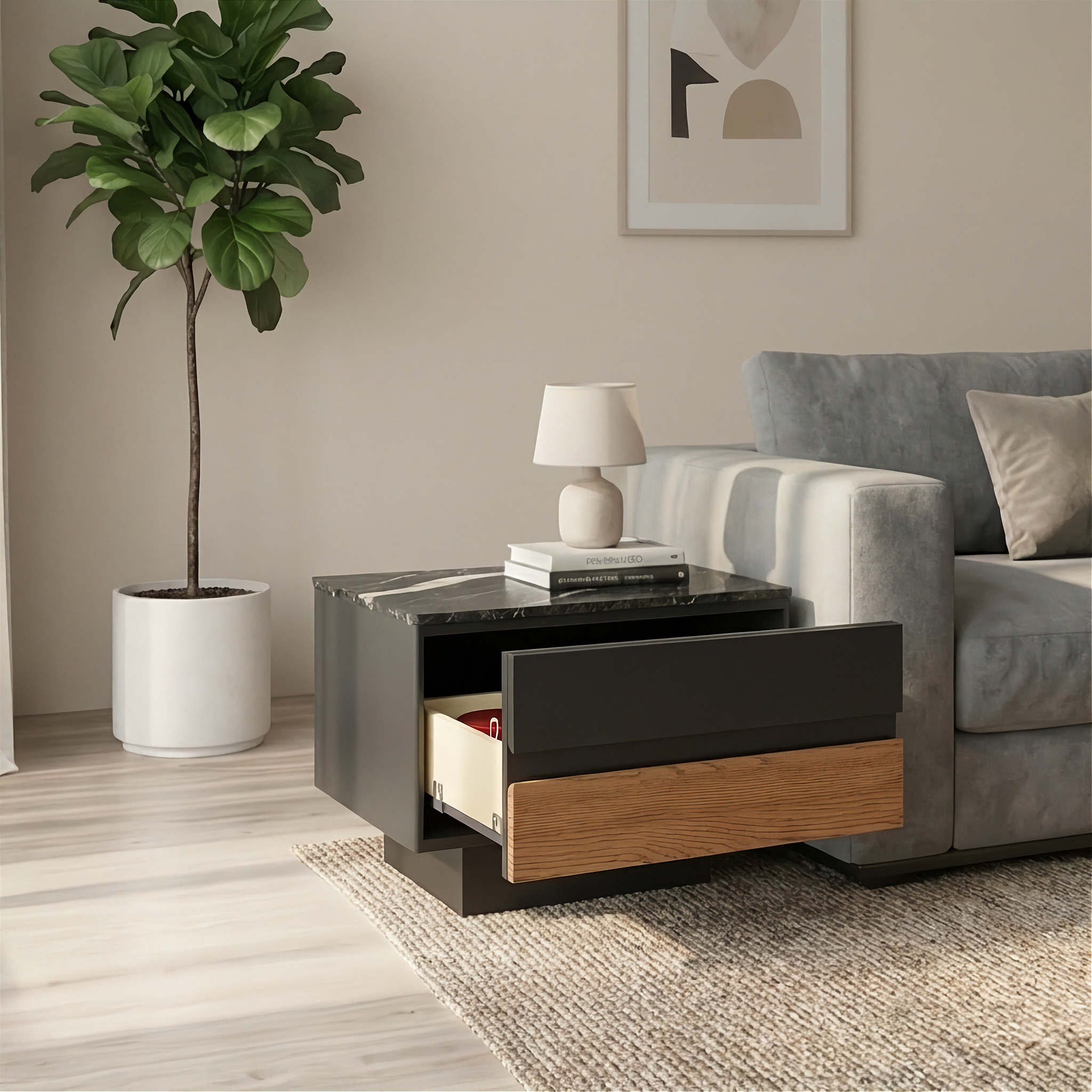 Verona - Side Table - Black