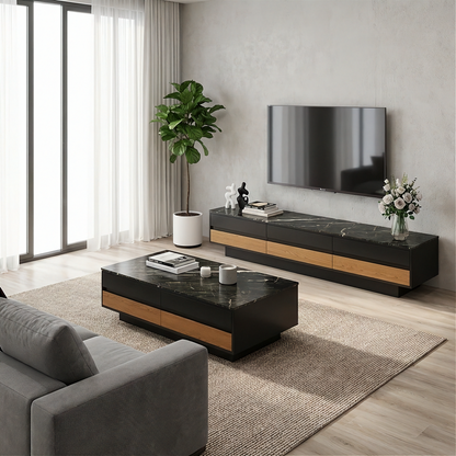 Verona - TV Stand - Black - 78 in