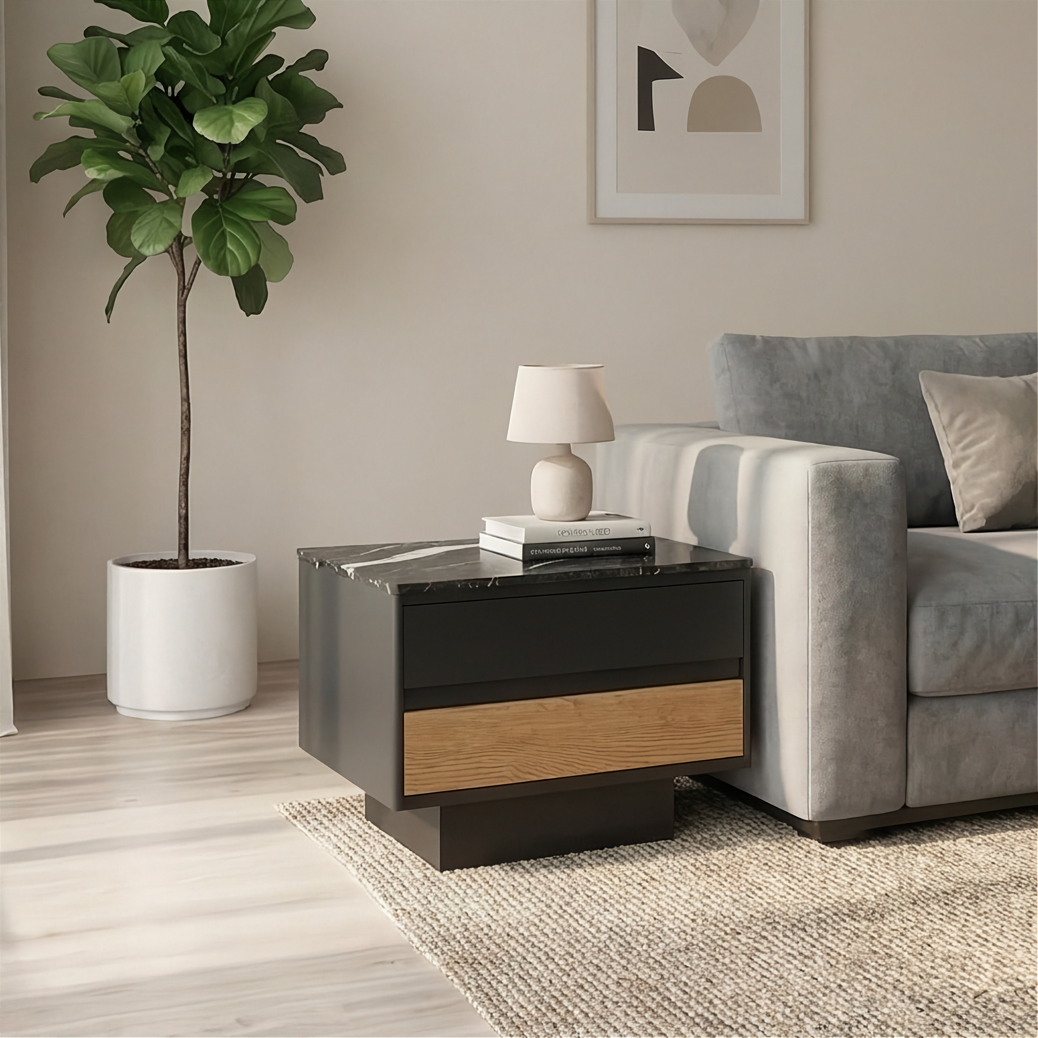 Verona - Side Table - Black