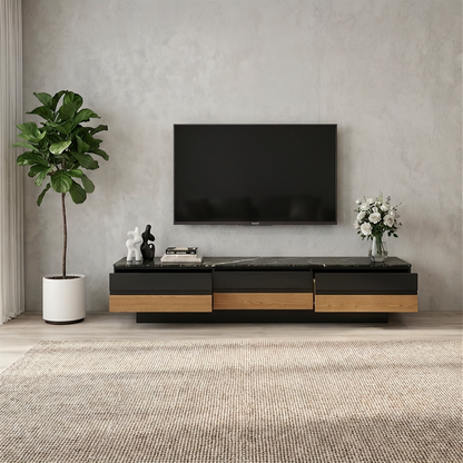 Verona - TV Stand - Black - 78 in