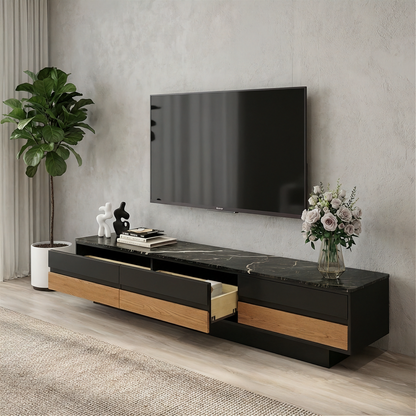 Verona - TV Stand - Black - 78 in
