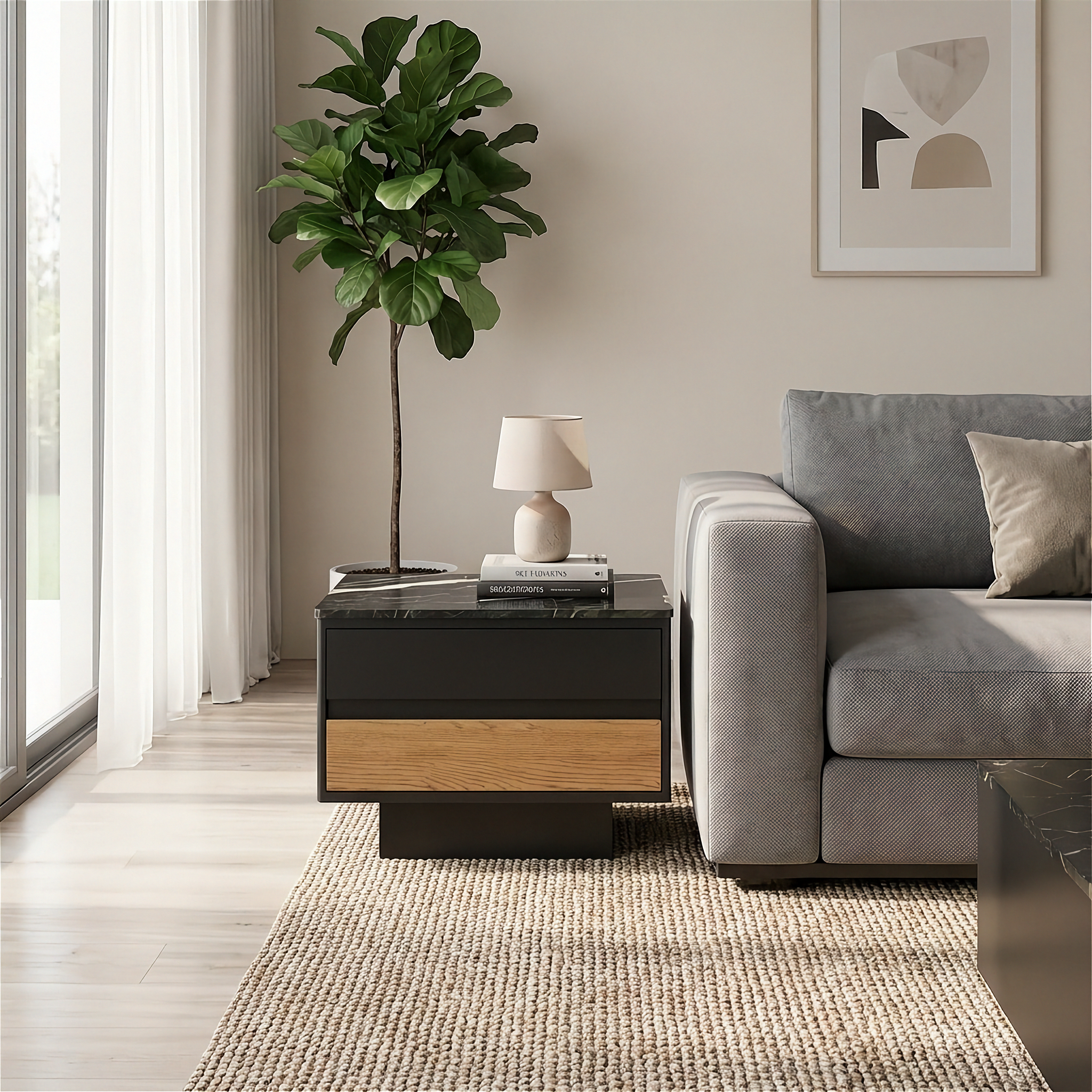 Verona - Side Table - Black