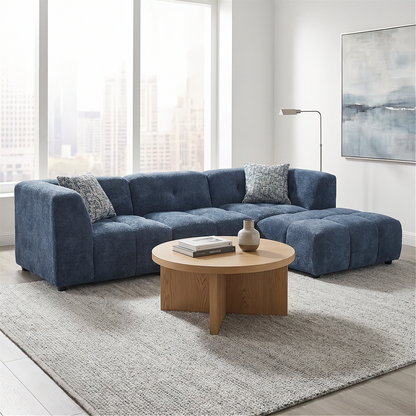 Canopy - Sofa Sectionnel Modulaire Reversible - Tissu Bleu