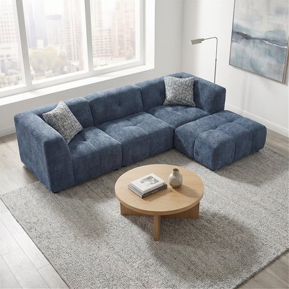 Canopy - Sofa Sectionnel Modulaire Reversible - Tissu Bleu
