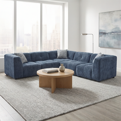 Canopy - Sofa Sectionnel Modulaire - Tissu Bleu