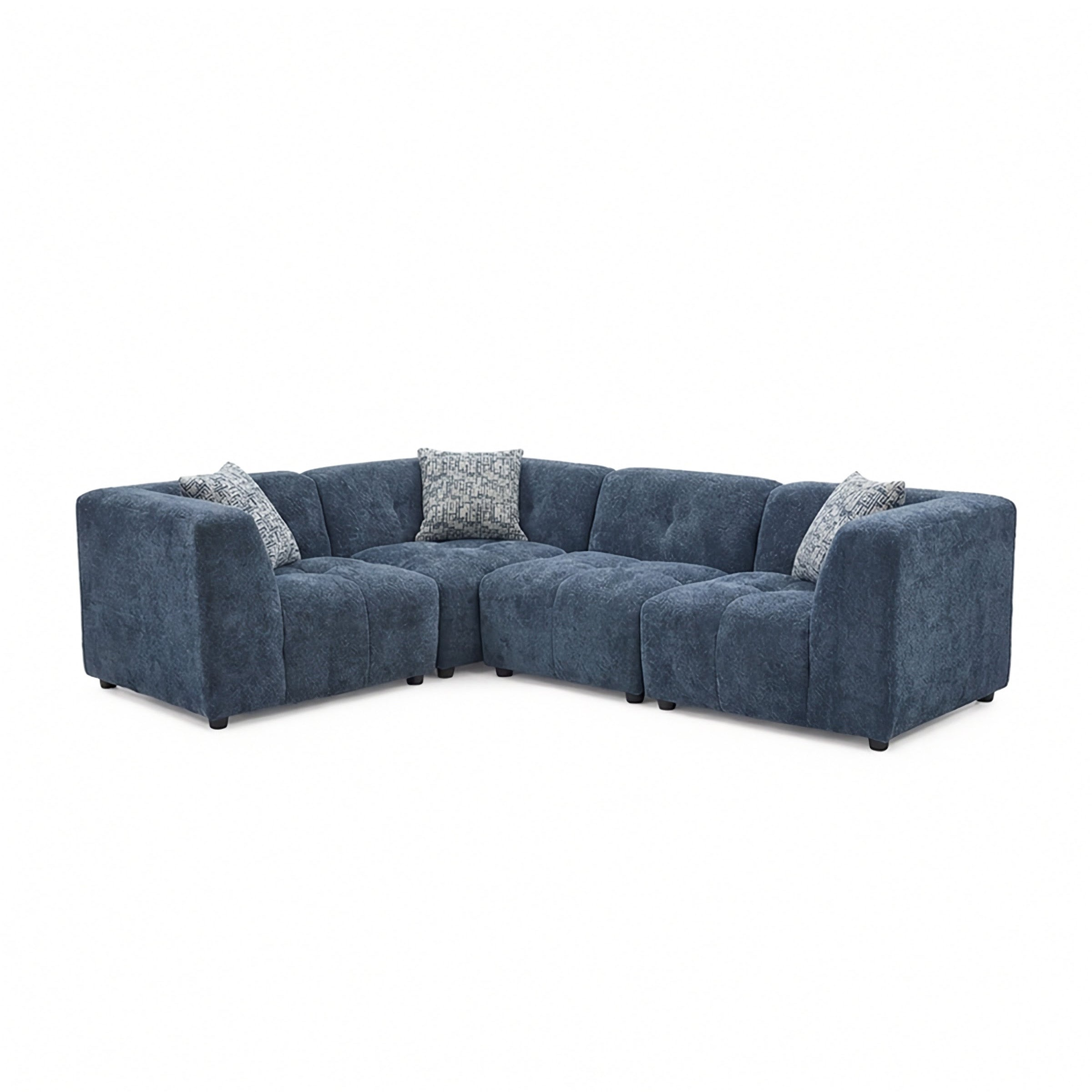 Canopy - Sofa Sectionnel Modulaire Reversible - Tissu Bleu