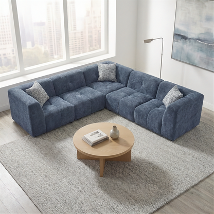 Canopy - Sofa Sectionnel Modulaire - Tissu Bleu