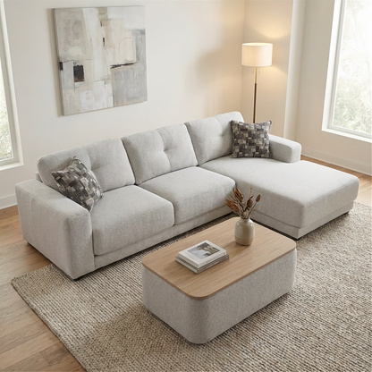 Moraine - Ottoman - Grey Fabric