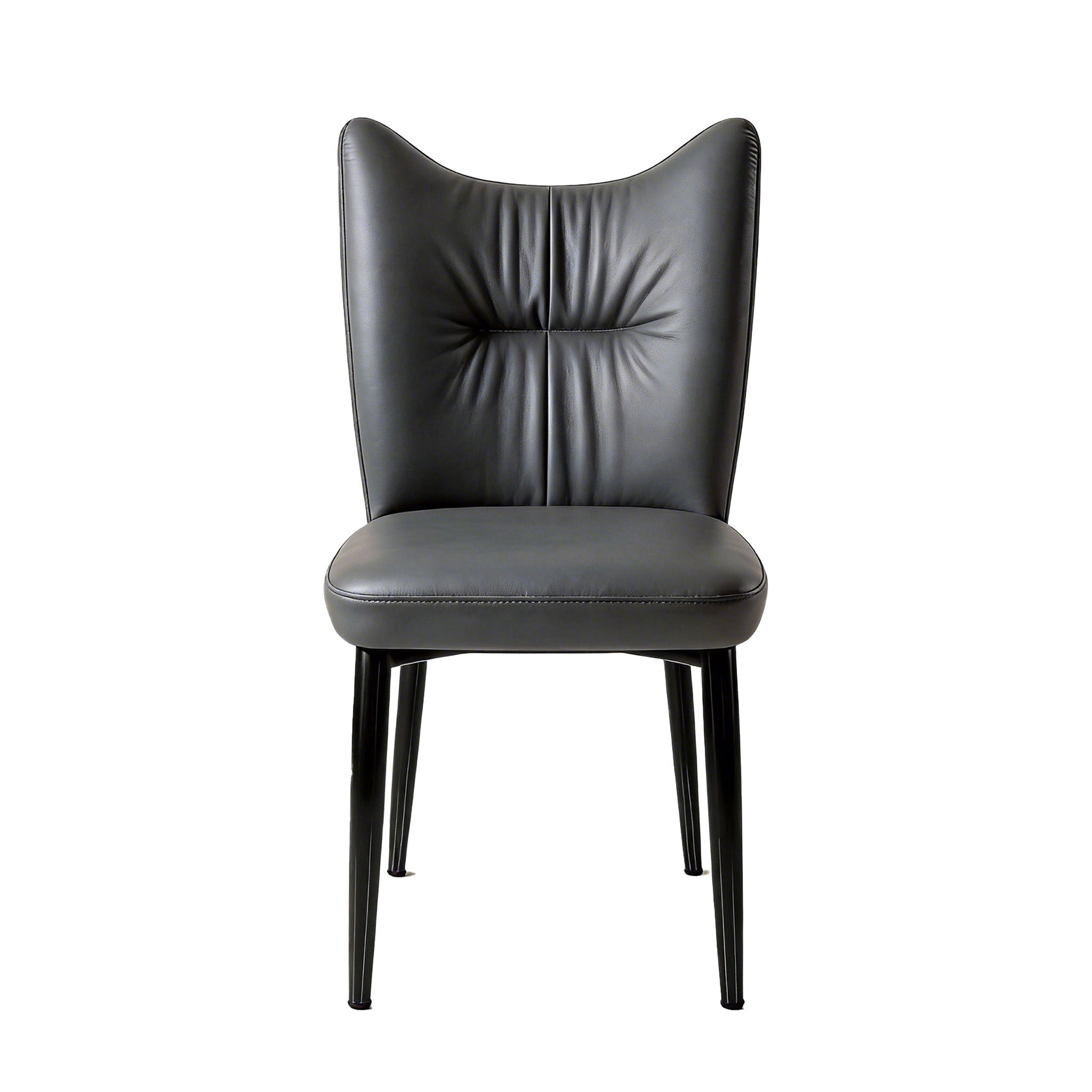 Elena - Dining Chair - Dark Grey PU Leather