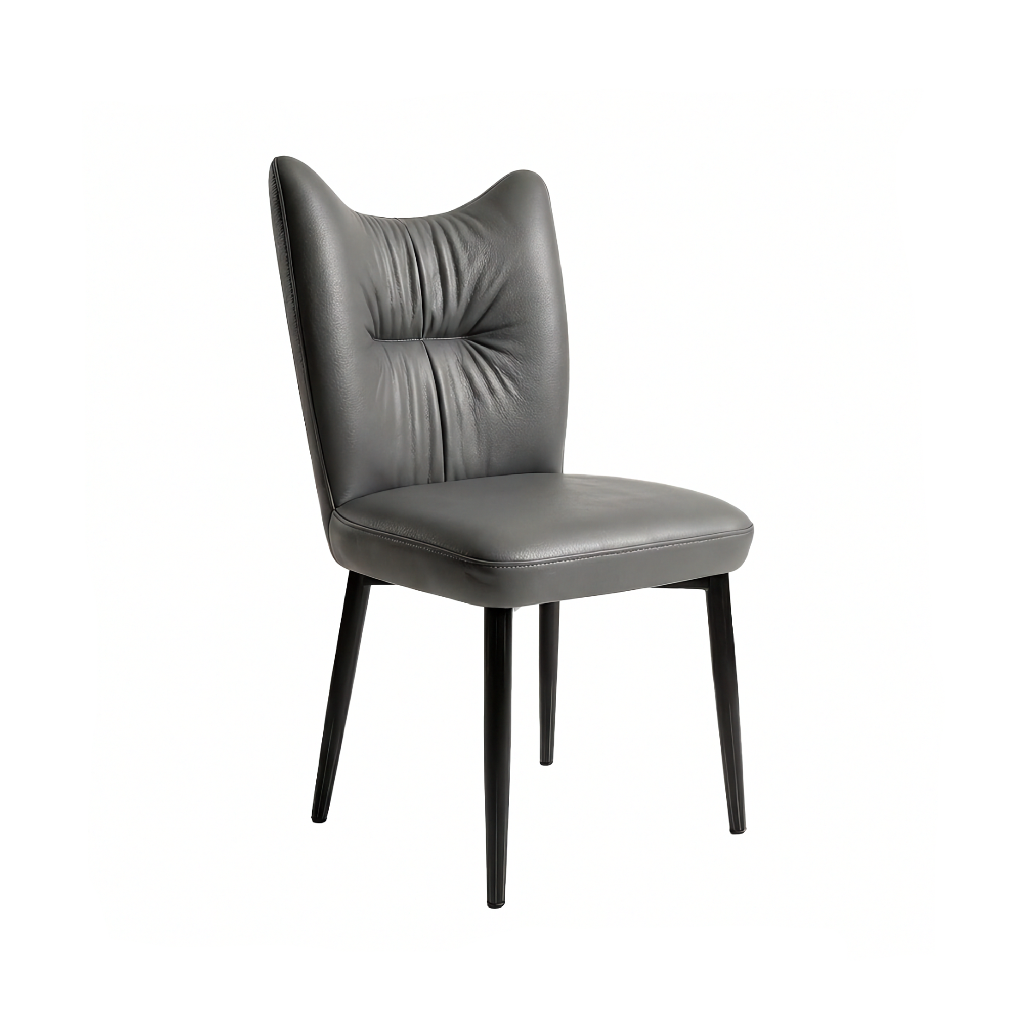 Elena - Dining Chair - Dark Grey PU Leather