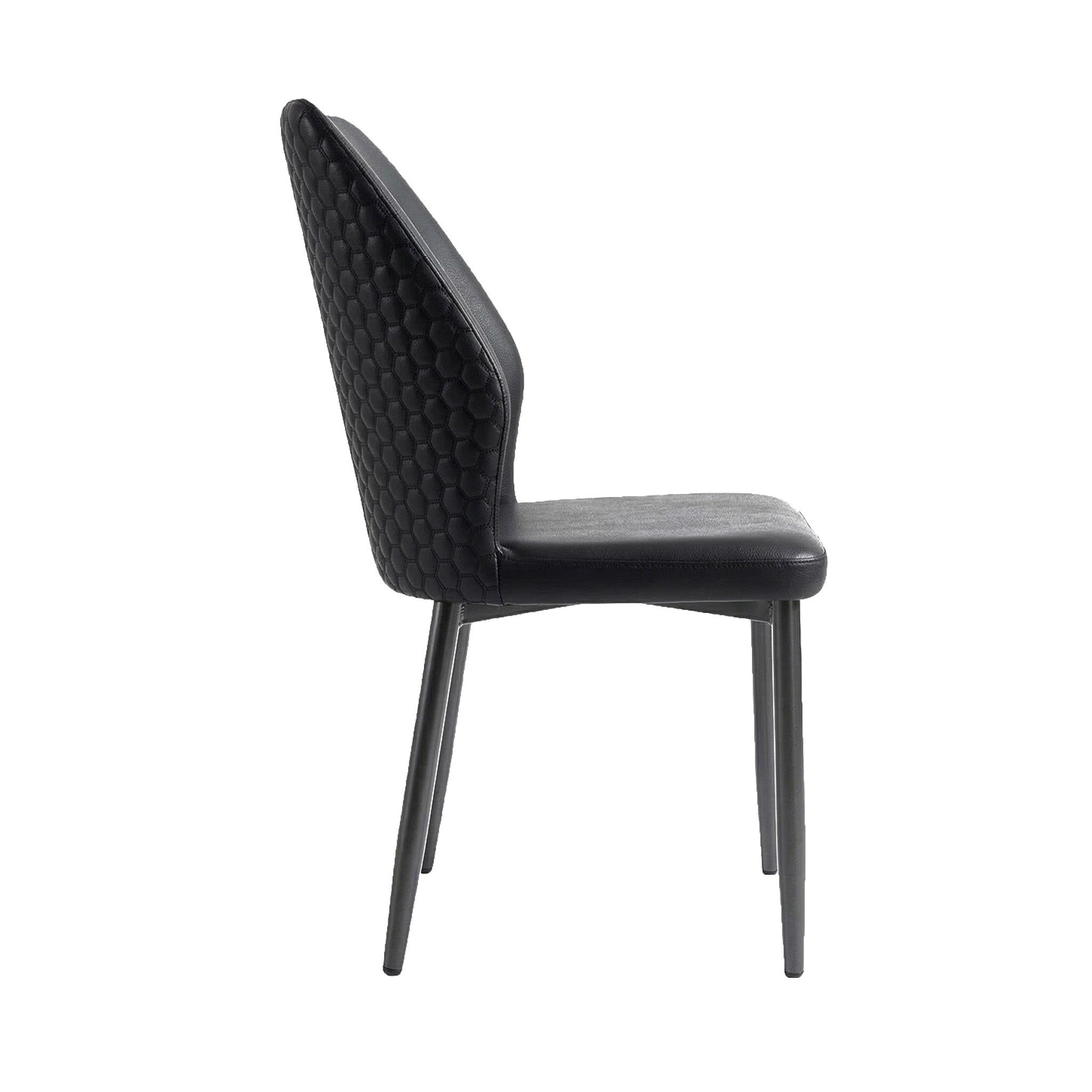 Dawson - Chaise de Salle à Manger - Simili-Cuir Noir