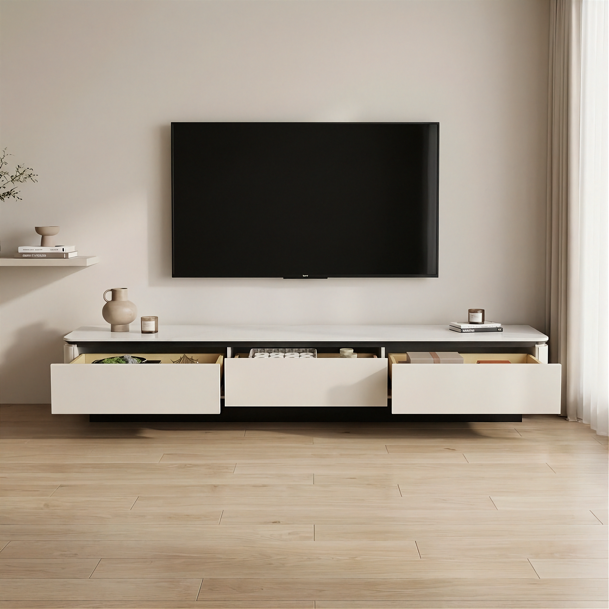 Parma - TV Stand - Light Grey - 78 in