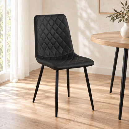 Esme - Dining Chair - Black PU Leather