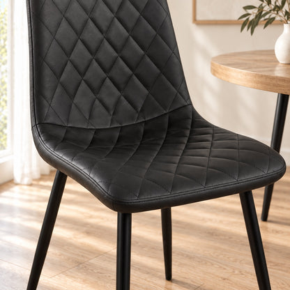 Esme - Dining Chair - Black PU Leather