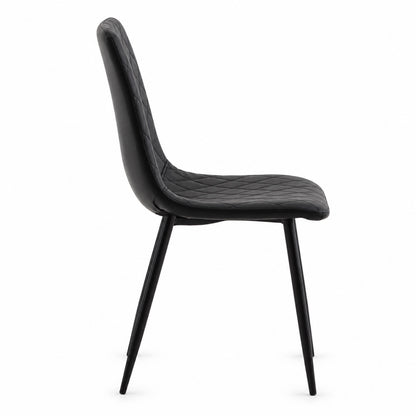 Esme - Dining Chair - Black PU Leather