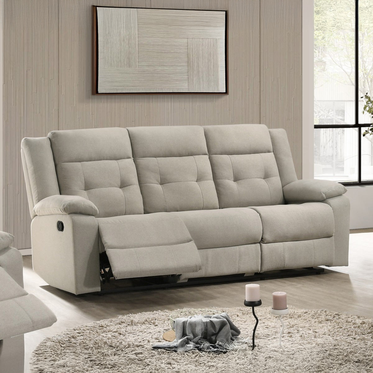 Alba - Reclining Sofa - Beige