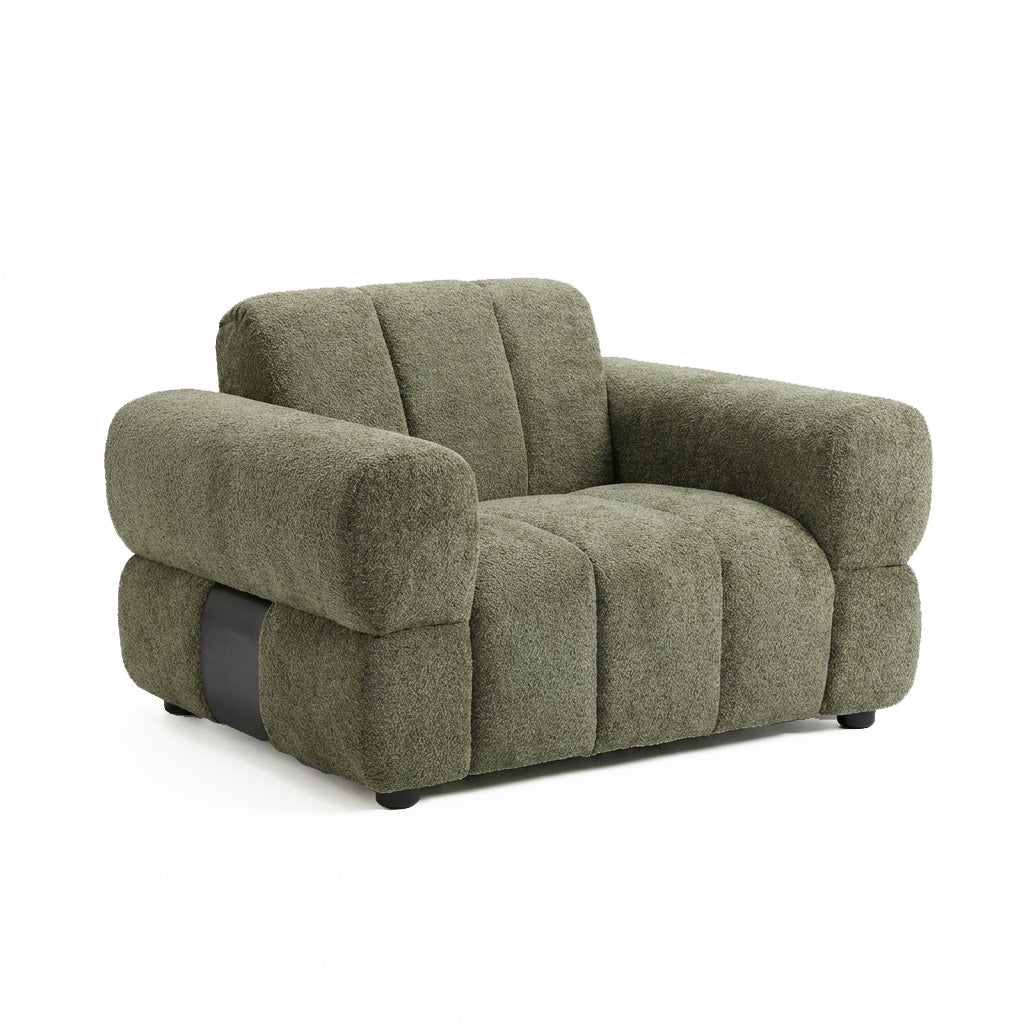 Avalon - Fauteuil - Tissu Bouclé Vert
