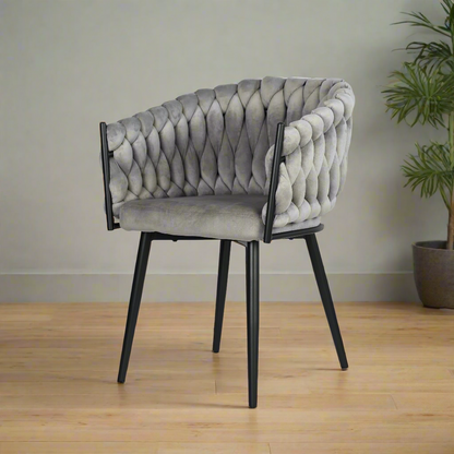 Skye - Dining Chair - Grey Velvet