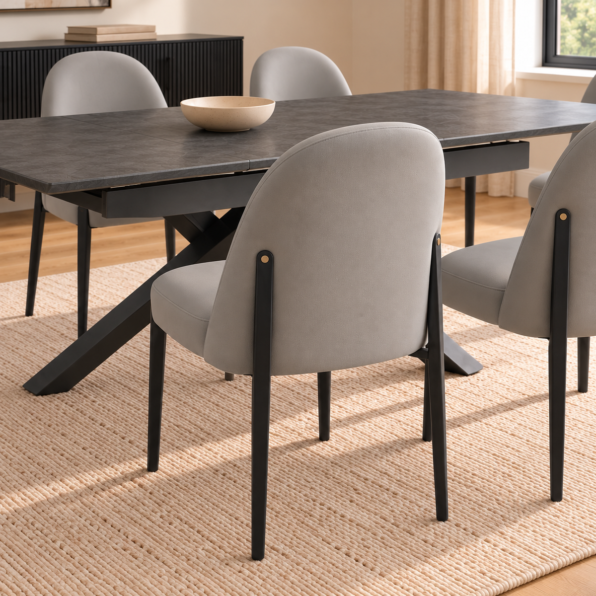 Dalia - Dining Chair - Grey Faux Leather