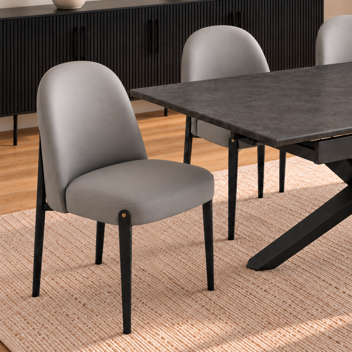 Dalia - Dining Chair - Grey Faux Leather