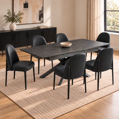 Dalia - Dining Chair - Black Faux Leather