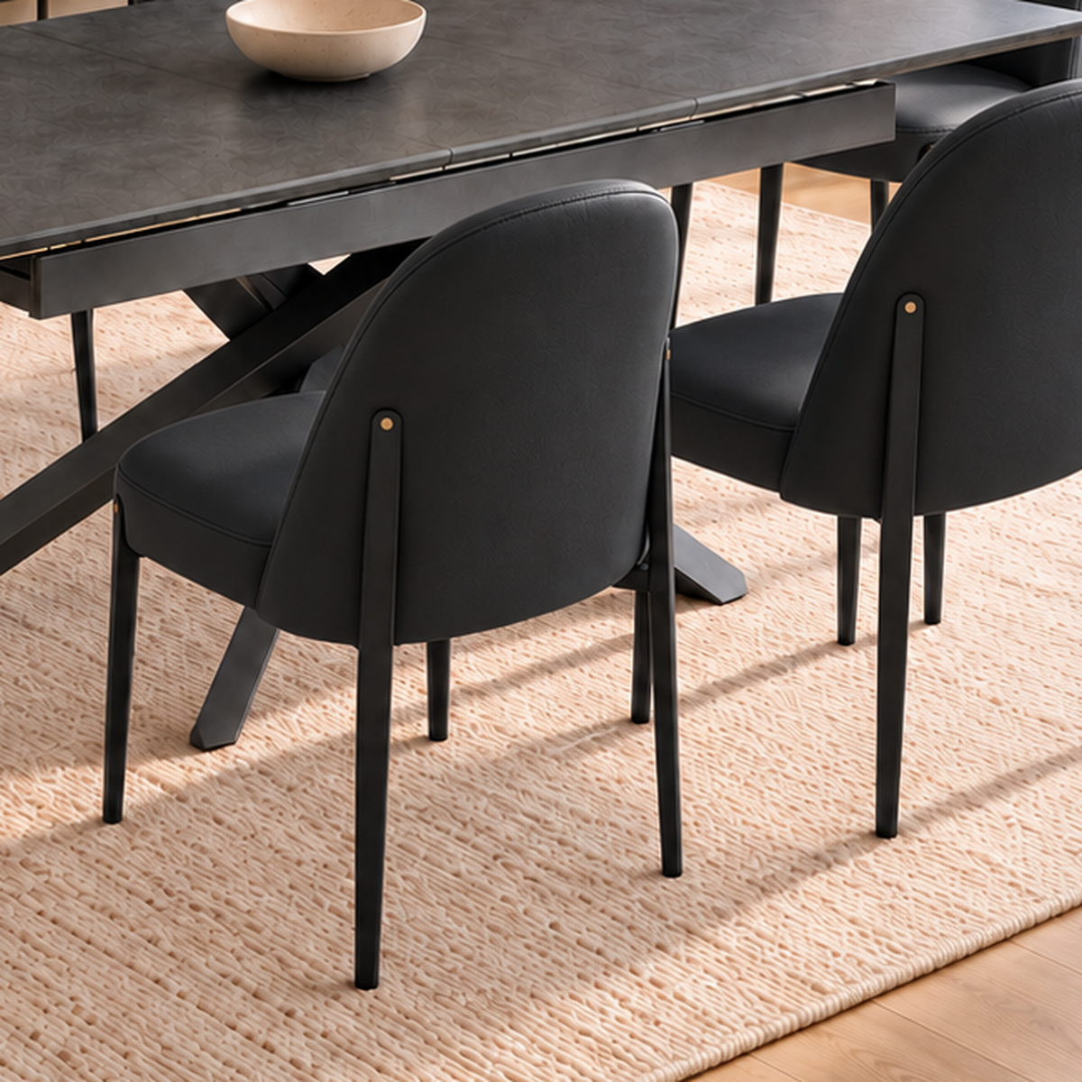 Dalia - Dining Chair - Black Faux Leather