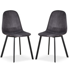 Set of 2 chairs / 33"H / Gray Velvet / Black