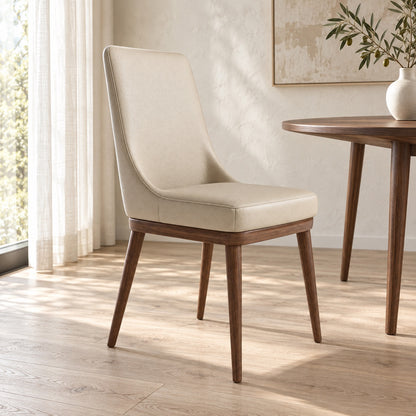 Iris - Chaise de Salle à Manger - Cuir Beige