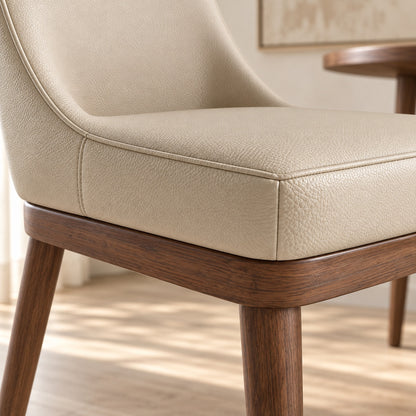 Iris - Chaise de Salle à Manger - Cuir Beige