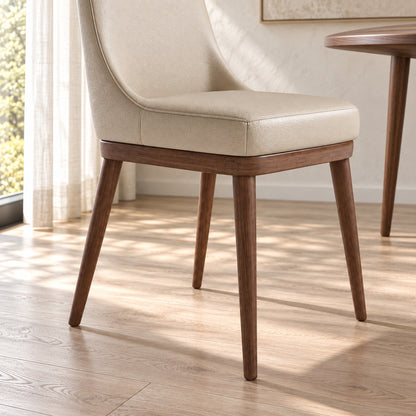 Iris - Chaise de Salle à Manger - Cuir Beige