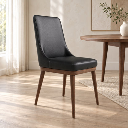 Iris - Chaise de Salle à Manger - Cuir Noir