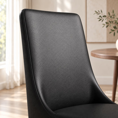 Iris - Chaise de Salle à Manger - Cuir Noir