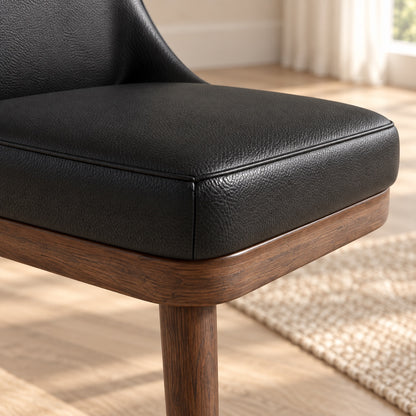 Iris - Chaise de Salle à Manger - Cuir Noir