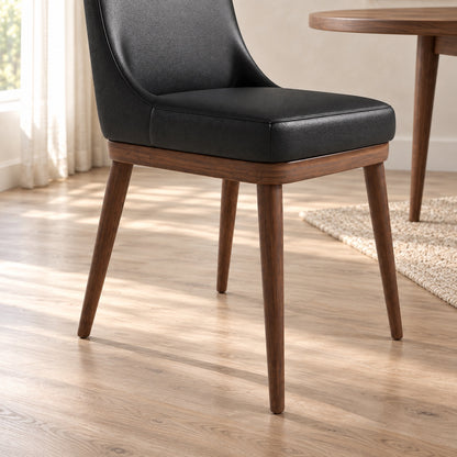 Iris - Chaise de Salle à Manger - Cuir Noir