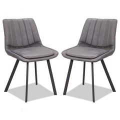 Set of 2 chairs / 34"H / Anthracite Gray Fabric
