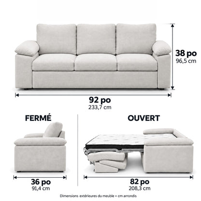 Regina - Sofa Bed Queen - Grey Fabric