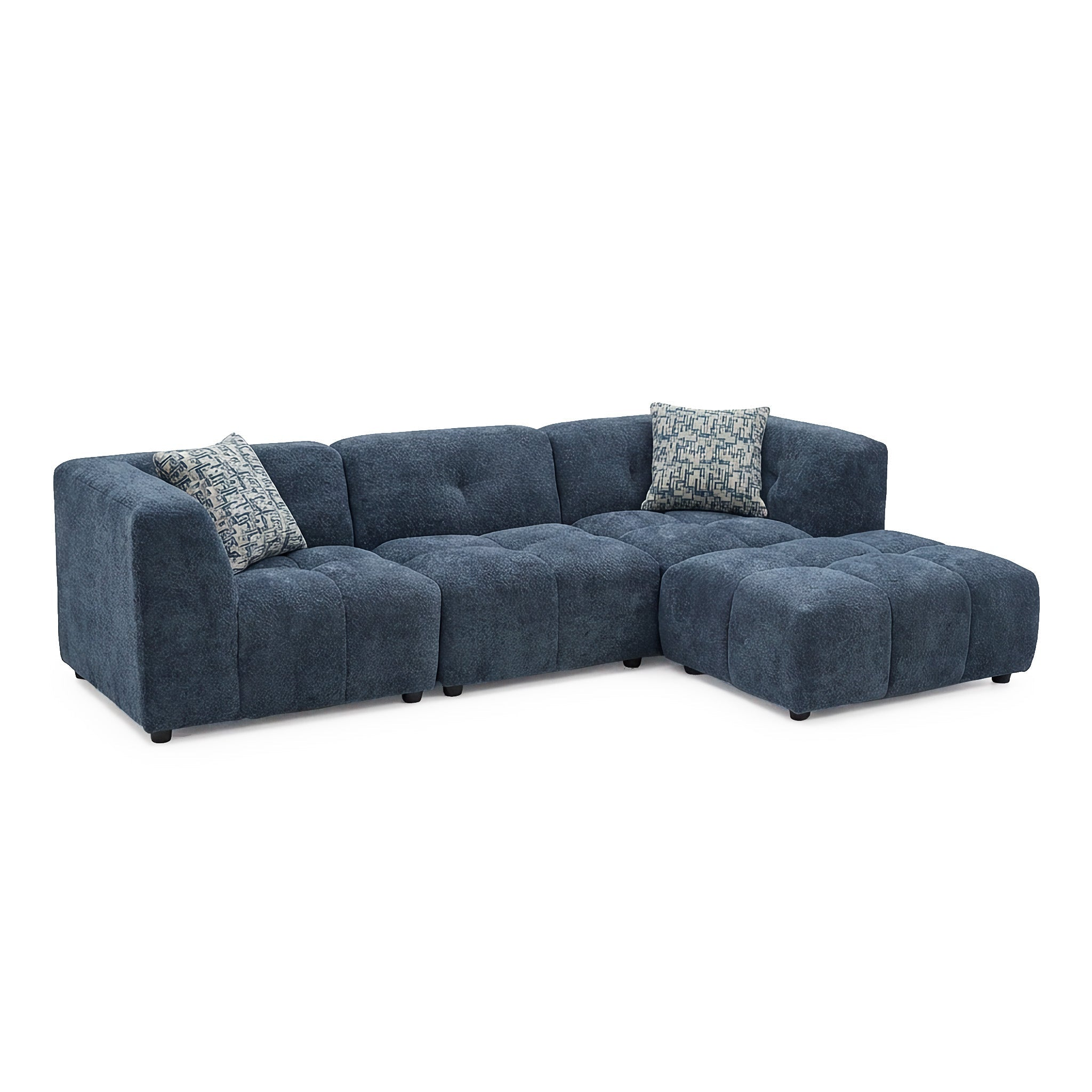 Canopy - Sofa Sectionnel Modulaire Reversible - Tissu Bleu