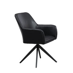 Cléo - Chaise de Salle à Manger - Simili-Cuir Noir