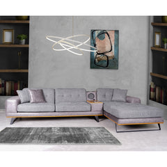 Sectional Sofa - Asya - 2 Tone Gray Fabric