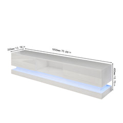 LED TV Stand - Entertainment Unit - High Gloss White - 70in