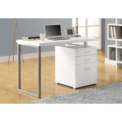 Computer desk - 3 drawers - 47 in - White